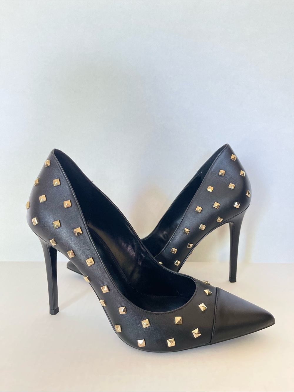 Michael Kors HTF Black Pointed-Toe Rockstud Style Studded Stiletto Heels